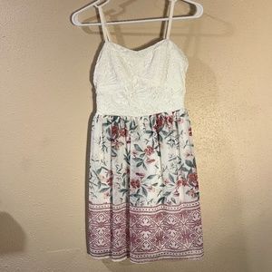 White Lace Floral Dress